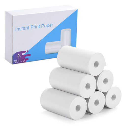 TIATUA 6 Rolls Refill Print Paper for Kids Camera Instant Print, Zero Ink Kids Camera Paper Refill Compatible with Most Kids Instant Camera, Safe and Durable, Ideal Photo Thermal Paper Refill Pack