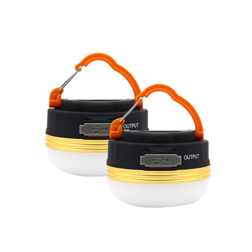 IUSEIT Camping Lantern Rechargeable, Portable Hanging Tent Light, 3 Light Modes,Magnet Base,Emergency Power Bank for Camping Hiking Backpacking Outage?2 Pack?