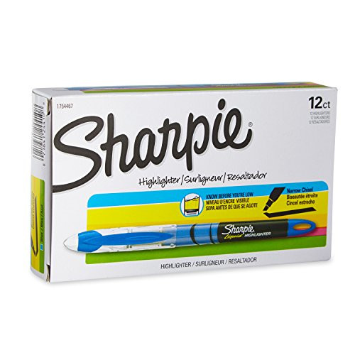 Sharpie 1754467 Accent Sharpie Pen-Style Highlighter, Fluorescent Blue, 12-Pack