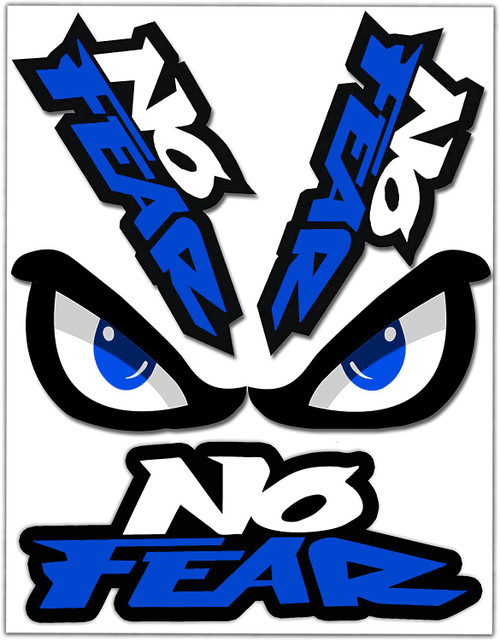 BiomarLabs Set of 4pcs x Vinyl Stickers Decal Warning Funny No Fear Eyes Car Motorcycle Helmet D 44