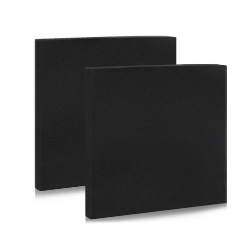 12 x 12 x 1.5 Inch Polyurethane Foam Sheet?Eyluck 2 Pcs Black Cuttable Foam Inserts for Cases-Packing Foam Pads for Toolbox Camera Storage and Crafts