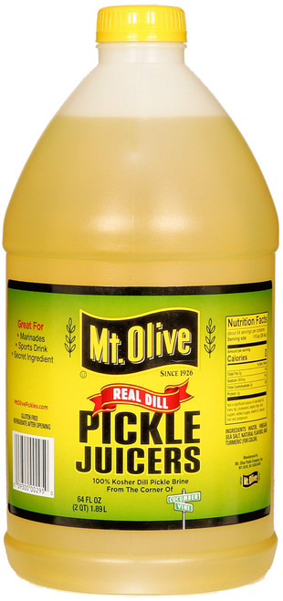 Mt. Olive Pickle Juice 100% Kosher Dill Pickle Brine, 64 Ounce Bottle Mt. Olive Pickle Juice 100% Kosher Dill Pickle Brine, 64 Ounce Bottle