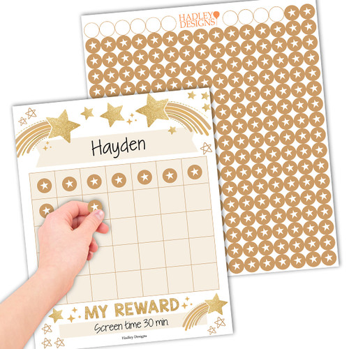 25 Gold Reward Sticker Chart For Kids Behavior Chart For Classroom - Classroom Incentive Chart For Classroom Reward Chart For Kids Behavior, Star Chart For Kids Behavior Chart For Kids Classroom