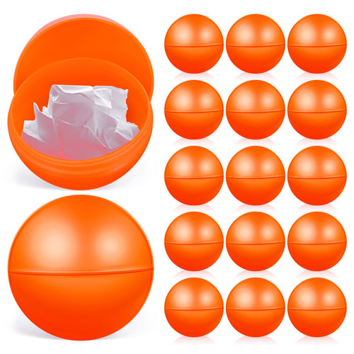 VOSAREA 25pcs 4cm Lottery Balls Plastic Hollow Bingo Balls Raffle Balls Round Vending Machine Capsules Game Balls Props for Party (Orange)