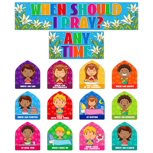 FaCraft When Should I Pray Cutouts Back to School Classroom Bulletin Board Decoration Religious Christian Bulletin Board Sets Classroom Cutouts for Bible Church Sunday School Wall Door Decor Supplies FaCraft When Should I Pray Cutouts Back to School Classroom Bulletin Board Decoration Religious Christian Bulletin Board Sets Classroom Cutouts for Bible Church Sunday School Wall Door Decor Supplies