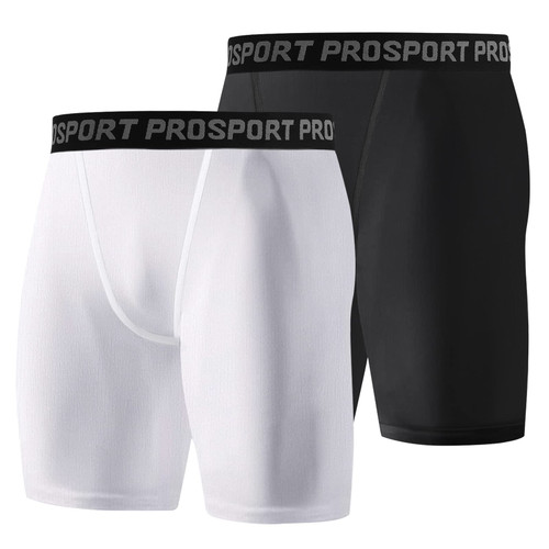 Blaward 2 Pack Compression Shorts Men Spandex Sport Shorts Athletic Workout Running Performance Baselayer Underwear
