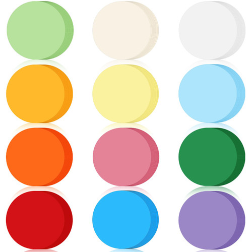 Kisston 360 Pcs Round Cutouts Paper 3.9 Inch Kids Circles Assorted Color Round Cut Outs Circles Shape Die Cuts Paper for DIY Projects Craft Back to School Classroom Bulletin Board Decor