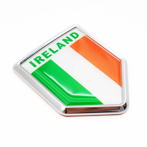 Overdecor Ireland Flag Decal Irish Sticker Emblem Chrome Shield Flags for Car Bumper (2 Pack)