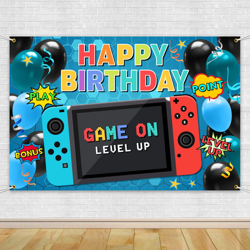Video Game Party Supplies Happy Birthday Gaming Banner Game on Birthday Party Backdrop,Video Game Backdrop Gaming Party Props Party Accessory Party Decoration Supplies Video Game Party Supplies Happy Birthday Gaming Banner Game on Birthday Party Backdrop,Video Game Backdrop Gaming Party Props Party Accessory Party Decoration Supplies