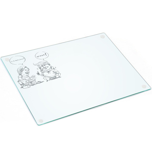 Tempered Glass Cutting Board - Glass Cutting Boards for Kitchen,clear cutting board for countertop (16" x 12")