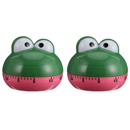Digital Alarm Clock Clock 2 Pack 60 Minute Kitchen Animal Digital Timer Cook Reminder Timer Frog Machinery Timer Timer: Cute Cartoon Digital Alarm Clock Clock