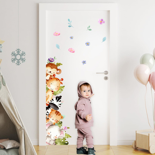 Jungle Animals Wall Decals Stickers for Nursery Bedroom, 45 X 16 Inch Removable Jungle Animals Wall Decals Peel and Stick, Stickers for Baby Kids Room Nursery Classroom Decor Kindergarten Playroom Jungle Animals Wall Decals Stickers for Nursery Bedroom, 45 X 16 Inch Removable Jungle Animals Wall Decals Peel and Stick, Stickers for Baby Kids Room Nursery Classroom Decor Kindergarten Playroom