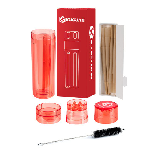 ZHORA Cone Loader Portable Herb Grinder Cone Rolling Machine All-in-One Cone Loader Pre Roll Machine Free Pre-Roll Cones (Red) ZH-SRA130 0