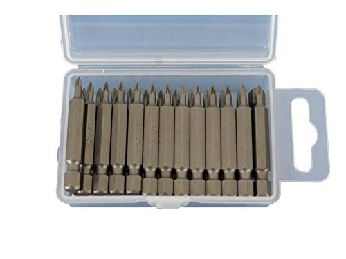 TEMO 25pc PZ0 Pozidrive Impact Ready 2 Inch (50mm) Screwdriver Insert Bits