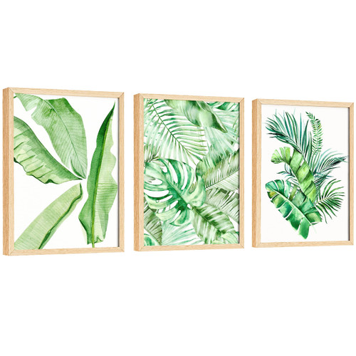 EXCOOL CLUB Tropical Wall Art - 12x16 Tropical Bathroom Decor, Tropical Poster Botanical Wall Decor, Monstera Banana Leaf Picture, Green Palm Leaves Prints for Home Bedroom Decorations (UNFRAMED) EXCOOL CLUB Tropical Wall Art - 12x16 Tropical Bathroom Decor, Tropical Poster Botanical Wall Decor, Monstera Banana Leaf Picture, Green Palm Leaves Prints for Home Bedroom Decorations (UNFRAMED)