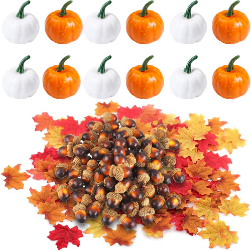 162 Pcs Artificial Pumpkins Set,White Fake Pumpkins Lifelike Maple Leaves and Artificial Acorn for Halloween,Fall Thanksgiving Decorating Faux Pumpkins Harvest Embellishing,Displaying Pumpkin Decor 162 Pcs Artificial Pumpkins Set,White Fake Pumpkins Lifelike Maple Leaves and Artificial Acorn for Halloween,Fall Thanksgiving Decorating Faux Pumpkins Harvest Embellishing,Displaying Pumpkin Decor