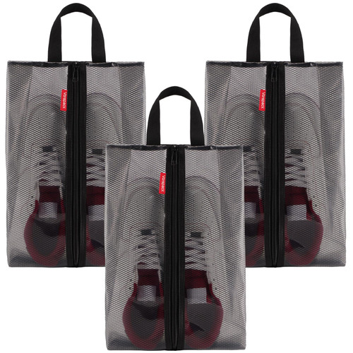 Vorspack Shoe Bags for Travel - Water Resistant Shoe Bag with Zipper Transparent Shoe Storage Organizer Shoe Pouch for Men and Women 3 Pack