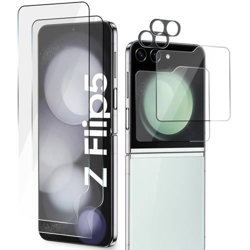 Vatkyc 6-pack Compatible with Samsung Galaxy Z Flip 5 Screen Protector, 2 Pack Inner Screen Flexible Film + 2 Pack Tempered Glass Back Screen Protector + 2 Pack Camera Protector Vatkyc 6-pack Compatible with Samsung Galaxy Z Flip 5 Screen Protector, 2 Pack Inner Screen Flexible Film + 2 Pack Tempered Glass Back Screen Protector + 2 Pack Camera Protector