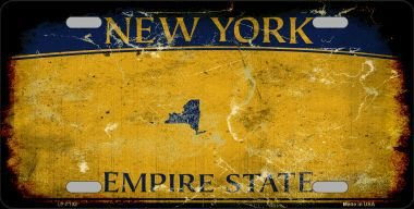 New York State Rusty Novelty Metal License Plate Tag LP-8192