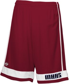 Intensity Men's Low Post Basketball Shorts, Cardinal/White, X-Large