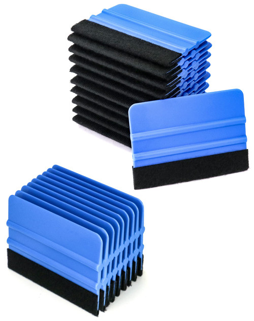 QWORK Felt Squeegee, 20 Pcs 4in Vinyl Felt Edge Squeegee Graphic Decal Wrapping Car Film Wrap Scrape Wallpaper Installing Decal Applicator Window Tint Tool
