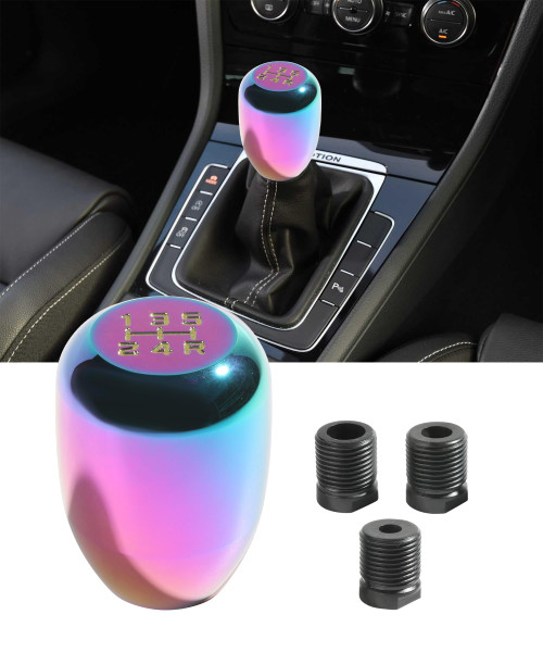 ESEWALAS Gear Shift Knob,5 Speed Manual Gearbox Shift Knob,Car Modification Manual Knob Gear Shift Head Shifter,M12x1.25 Screw On Aluminum,Manual Gear Shift Knobs Replacement Fit(Multicolor)