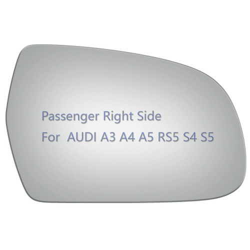 JZSUPER Side Mirror Glass fit for Audi A3 A4 A5 Quattro, RS5 S4 S5 Passenger Right Side RH Convex, Including Adhesive (2010-2017)