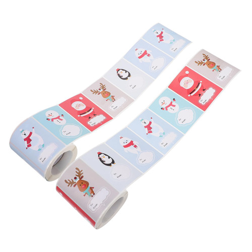 Ciieeo 2 Rolls Label Christmas Gifts Gift Tags for Gift Bags Adhesive Stickers Animal Sealing Sticker Xmas Adhesive Gift Tags Christmas Envelope Decals Christmas Gift Bag Decals Commodity