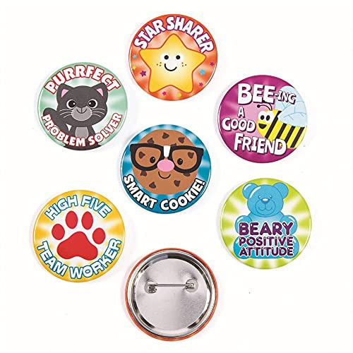 Fun Express Good Behavior Buttons - 24 Pieces - Educational and Learning Activities for Kids