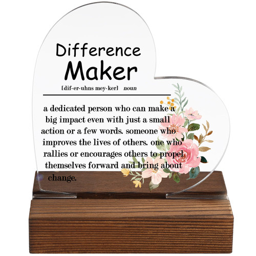 Difference Maker Sign, Difference Maker Plaque, Difference Maker Gift, Thank You Gifts for Leader Boss Staff Employee Best Mom Mentor Coach Boss Manager Teacher Coworker Appreciation Gifts, ZN1