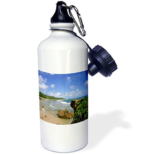 3dRose wb_89688_1"Gillins Beach, Mahaulepu, Kauai, Hawaii US12 DPB1199 Douglas Peebles" Sports Water Bottle, 21 oz, White