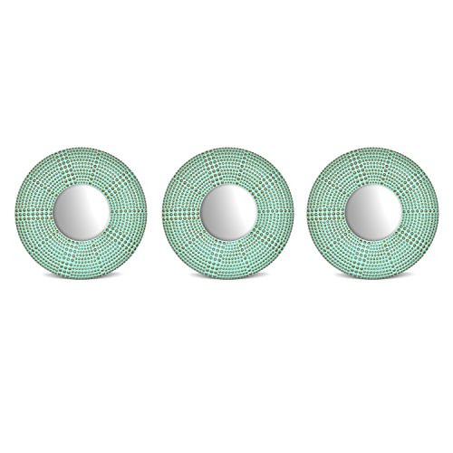 Urban Shop 784857762334 Nailhead Mirror, Teal