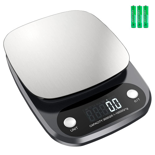 Sunco Digital Food Kitchen Scale, 10KG/22lb Multi-Purpose Scale for Cooking Baking, 1g/0.1oz Precise Stainless Steel with LCD Display, Measures in Grams, Ounces, Milliliters, Pounds Weight Loss