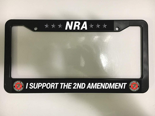 EHAKB Frame NRA I Support The 2ND Second Amendment Rifle Gun Black License Plate Frame New 12" X 6"