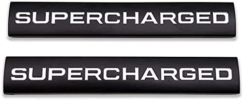 GAPPORE 2pcs Metal Supercharged Logo Car Emblem Premium Auto Badge Rear Trunk Sticker Side Fender Decal (Black&White) GAPPORE 2pcs Metal Supercharged Logo Car Emblem Premium Auto Badge Rear Trunk Sticker Side Fender Decal (Black&White)