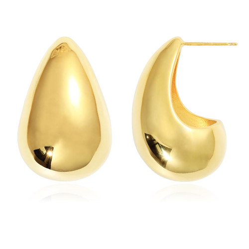 KELMALL Chunky 18K Gold Hoop Earrings Lightweight Hypoallergenic Teardrop Hollow Open Hoops Oversized Statement Earrings