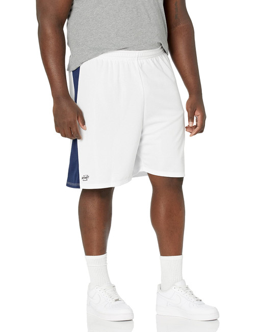 Intensity Diamond Flatback Mesh Basketball Shorts, White/Navy, XX-Large