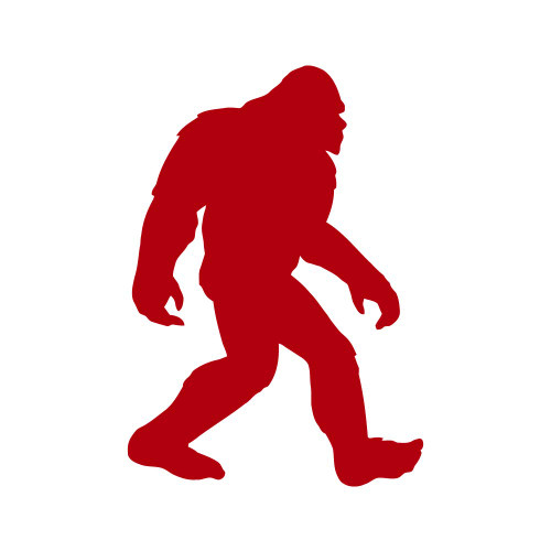 Milk Mug Designs Sasquatch Bigfoot Cryptid 6 inch Red Vinyl Decal