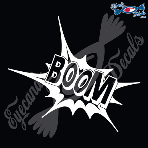 Eyecandy Decals Boom Explosion 6 INCH White Decal Sticker