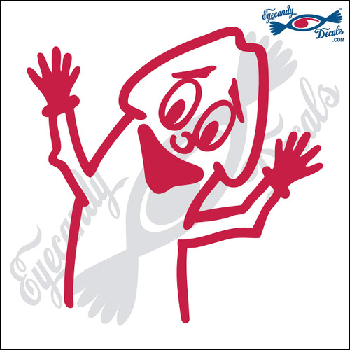 Eyecandy Decals Happy Penis 6" RED Decal Sticker