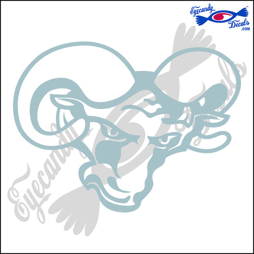 Eyecandy Decals RAM Head 6" Decal Sticker Silver