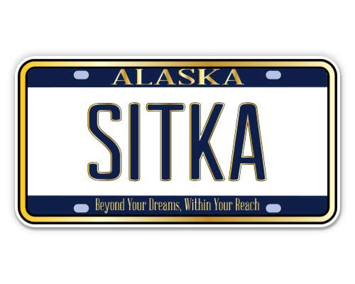 Sitka Alaska License Plate Style - 8" Vinyl Sticker - for Car Laptop I-Pad - Waterproof Decal Sitka Alaska License Plate Style - 8" Vinyl Sticker - for Car Laptop I-Pad - Waterproof Decal