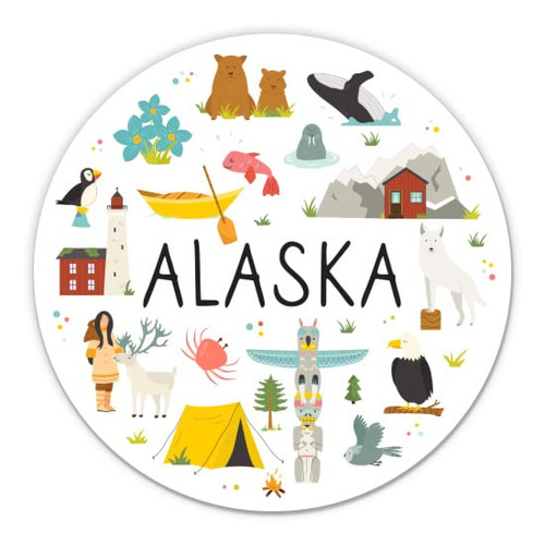 Alaska - 8" Vinyl Sticker - for Car Laptop I-Pad - Waterproof Decal Alaska - 8" Vinyl Sticker - for Car Laptop I-Pad - Waterproof Decal