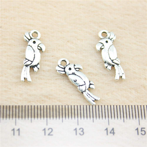 NEWME 80pcs Parrot Charms Pendant for DIY Jewelry Wholesale Crafting Bracelet and Necklace Making (Antique Silver) NEWME 80pcs Parrot Charms Pendant for DIY Jewelry Wholesale Crafting Bracelet and Necklace Making (Antique Silver)