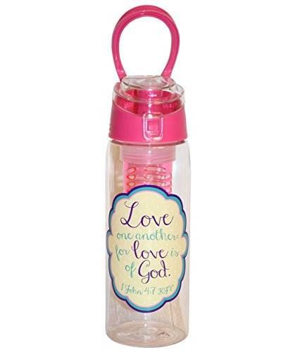 Divinity Boutique 24165 Infused Water Bottle Pink-Love One Another, Multicolor