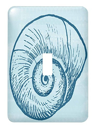3dRose lsp_202362_1 Blue Sea Shell - Single Toggle Switch