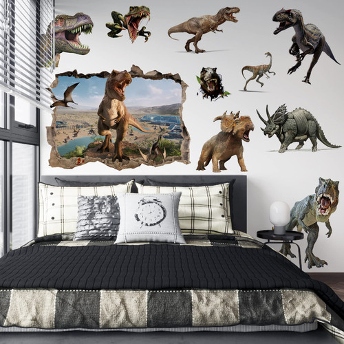 10 Pcs Dinosaur Wall Decals Removable Peel and Stick Dinosaur Wall Stickers Dinosaur Room Decor Suitable for Family Living Room, Background Wall Decoration, Kids Boys Room 10 Pcs Dinosaur Wall Decals Removable Peel and Stick Dinosaur Wall Stickers Dinosaur Room Decor Suitable for Family Living Room, Background Wall Decoration, Kids Boys Room