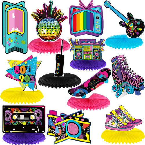 80s 90s Party Decorations 12 Pieces 80's 90's Honeycomb Centerpieces 80s / 90s Table Toppers Retro Party Decorations for 1980s / 1990s Hip Hop Birthday Party Favors Supplies 80s 90s Party Decorations 12 Pieces 80's 90's Honeycomb Centerpieces 80s / 90s Table Toppers Retro Party Decorations for 1980s / 1990s Hip Hop Birthday Party Favors Supplies