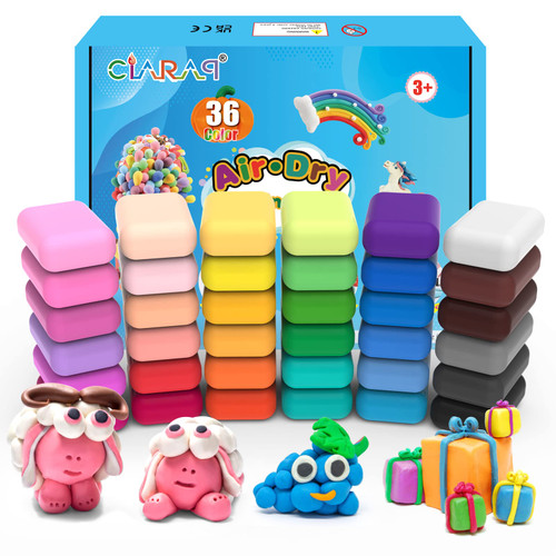 CiaraQ Modeling Clay Kit - 36 Colors Air Dry Ultra Light Magic Clay, Safe & Non-Toxic, Great Gift for Kids.