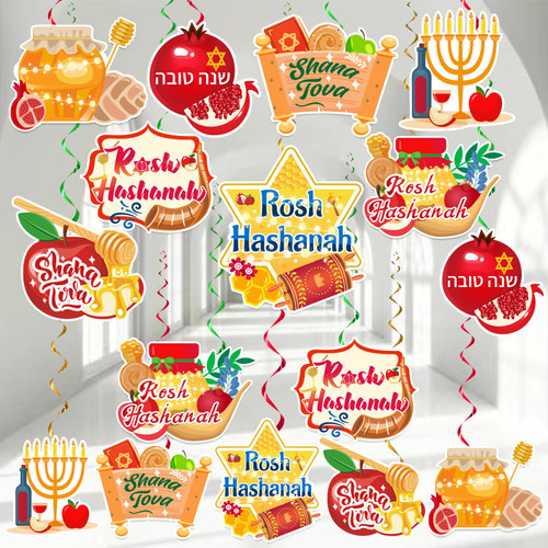Rosh Hashanah Decorations Hanging Swirls Jewish New Year Hanging Swirl Decorations Rosh Hashanah Decor Shana Tova Rosh Hashanah Party Hanging Decorations Jewish New Year Ceiling Swirls Streams